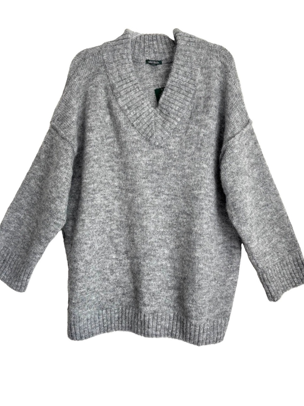NWT Wild Fable Gray Wool Blend V Neck Sweater Size XL